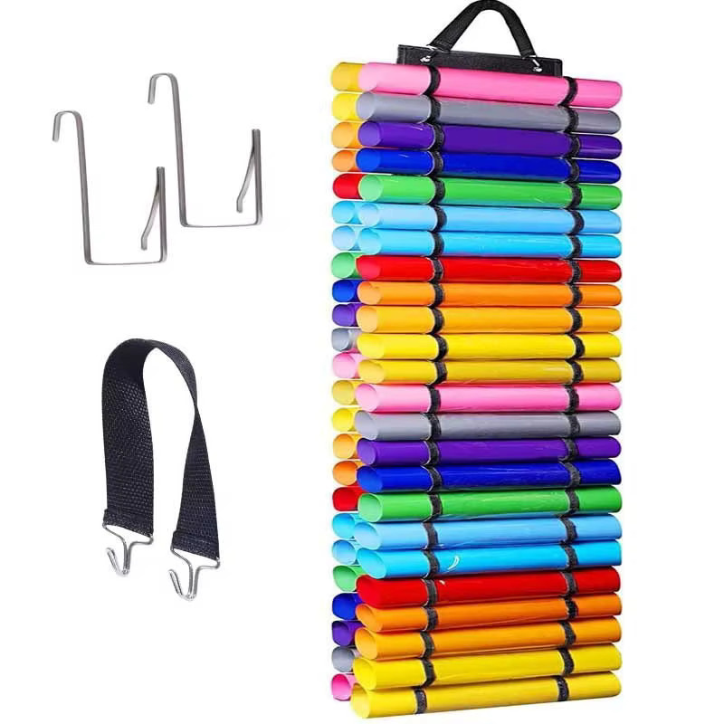 Vinylrollen-Organizer-Hängetasche aus Kunststoff für Wärmeübertragungsfolie, Schriftfolie, PVC-Folie und Rollenpapier in Lila und Multicolour - Bild 2