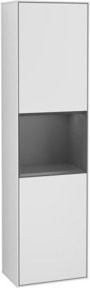 V&B Hochschrank Finion Wandbeleuchtung in Weiß mit Glastüren und LED-Beleuchtung B: 41,8 cm, H: 151,6 cm - Bild 1