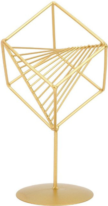 OutsideWorld Goldene Geometrische 3D Eisen Skulptur als Kreatives Metall Kunstornament für Deine Tischdekoration - Bild 1