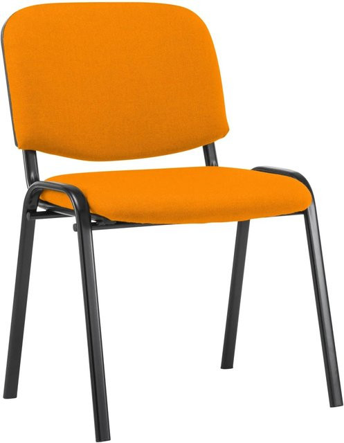 DELUKE Besucherstuhl ZAGREB Konferenzstuhl und Bürostuhl aus Stoff in Orange, B/T/H: 53 x 53 x 83 cm - Bild 1