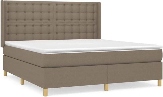 vidaXL Boxspringbett mit Matratze Hybrid-Design in Taupe, B/T/H: 160 x 200 x 163 cm - Bild 1