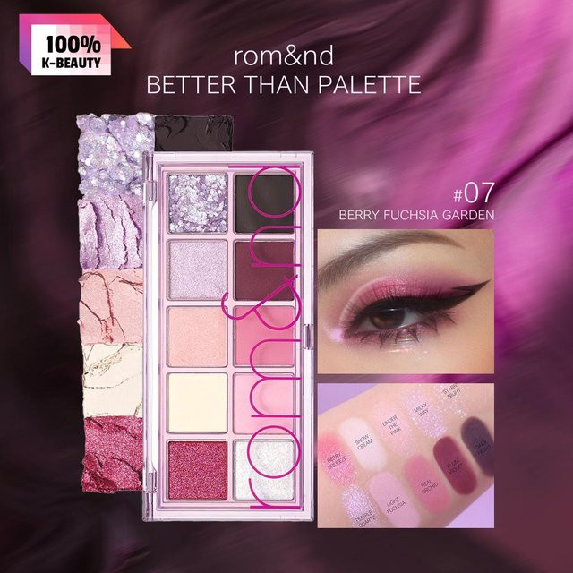 rom&nd Better Than Palette, Puder, Berry Fuchsia Garden, Matt - Bild 1