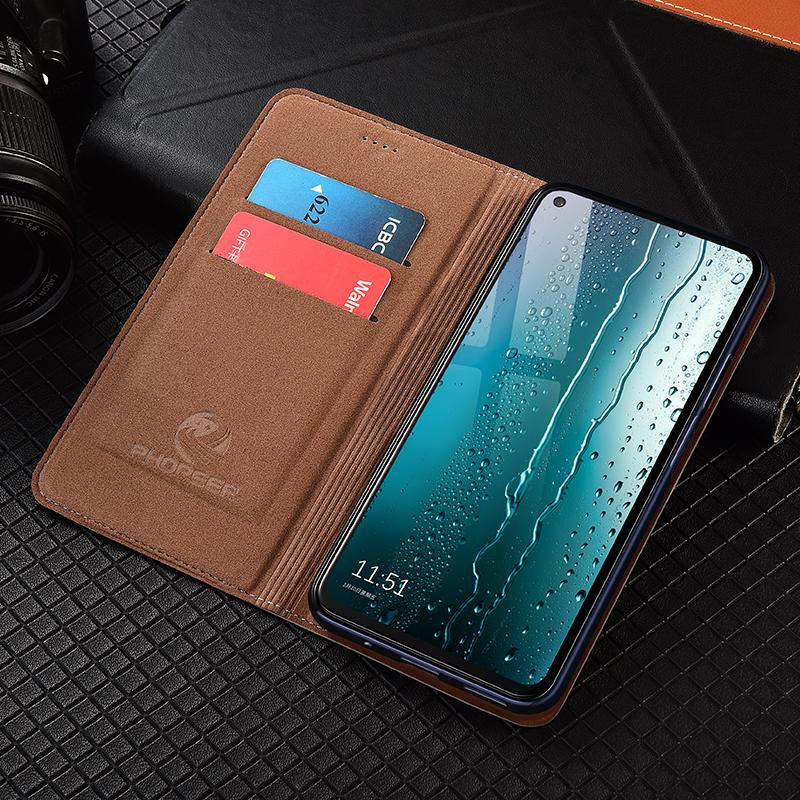 Thunder ii Echtleder Klapphülle im Krokodil-Design für Samsung Galaxy A01 A11 A21 A31 A41 A51 A71 A07 A17 4G 5G in Braun - Bild 1