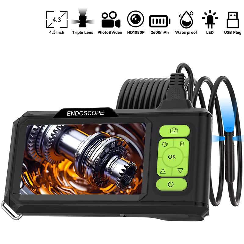 ENWOR Industrie-Endoskop mit 4,3 Zoll IPS-Bildschirm, USB-C Anschluss und Autofokus-Objektiv für die Automotive-Inspektion, Schwarz - Bild 6