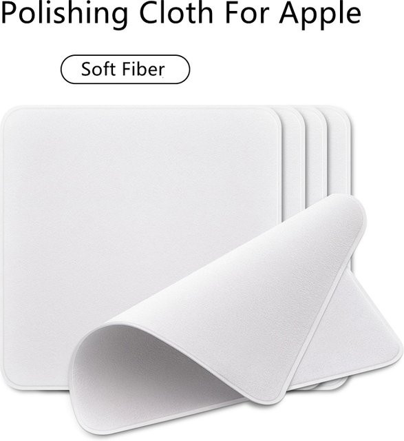 Universelles Poliertuch in Weiß für Apple iPhone 13, 12 Pro, iPad Mini und MacBook Air zur Display- und Kamerareinigung - Bild 1