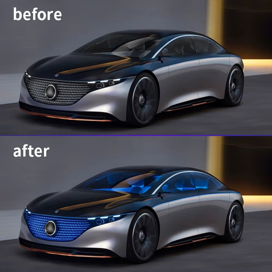 WUMFIRE Neon LED Auto Innenbeleuchtung mit App- und Musiksteuerung für Tesla, RGB Ambient Light Fußraumbeleuchtung mit Fernbedienung - Bild 6