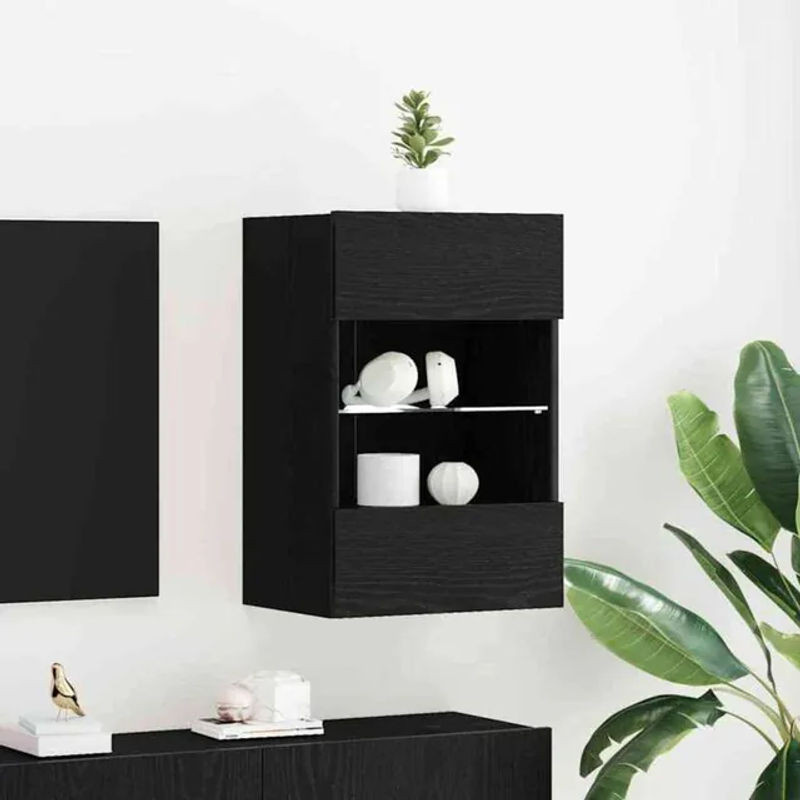 Modernes TV-Schränkchen von Vidaxl in Schwarz aus Holzwerkstoff, B/T/H: 40 x 30 x 60,5 cm - Bild 1
