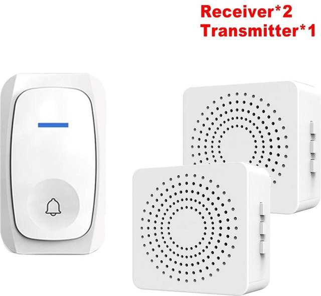 YJMP USB Kabellose Türklingel Wasserdicht mit Wi-Fi, Intelligente Melodien und Alarmfunktion, Taupe - Bild 1