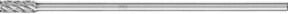 PFERD Hochleistungsfrässtift STEEL Zylinder ZYAS stirnverzahnt aus Hartmetall, Farbe: Silber, Durchmesser: 8 mm, Länge: 20 mm, Schaft-Durchmesser: 6 mm, Schaft-Länge: 150 mm - Bild 1