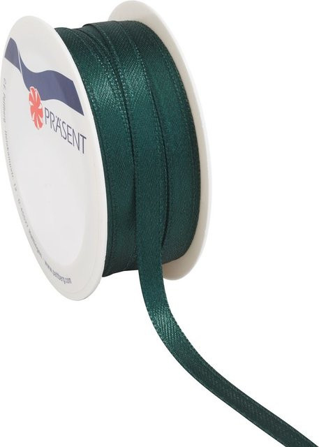 Dunkelgrünes Satinband aus Polyester, Breite: 6 mm - Bild 1