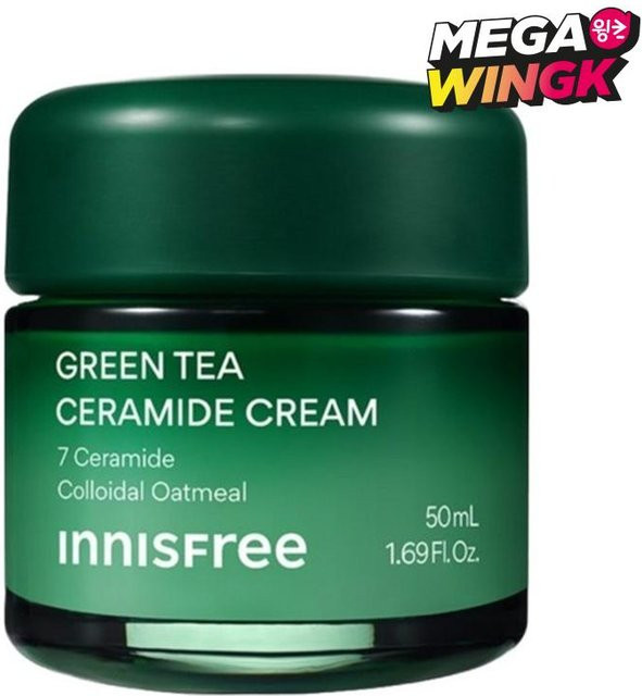 Innisfree Grüner Tee Ceramid Feuchtigkeitsbarriere Creme, 50 ml, Trockene und Empfindliche Haut - Bild 1