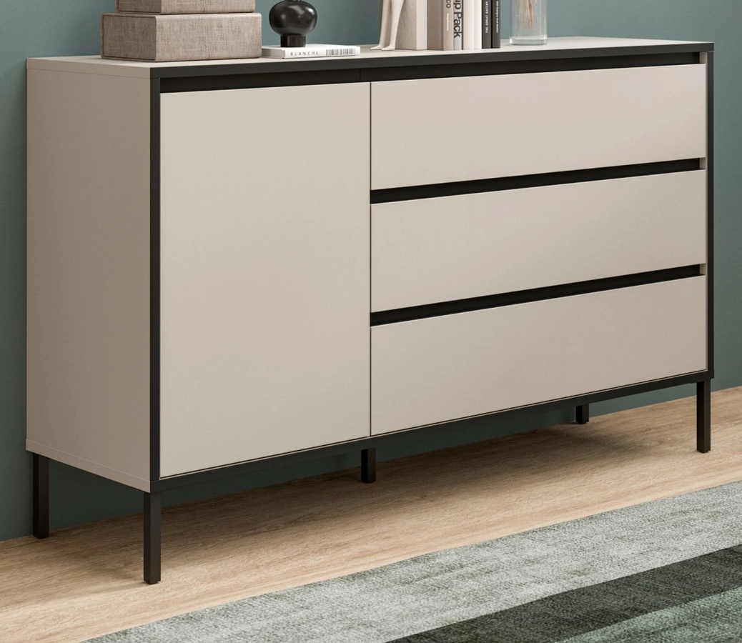Inn.Furn Sideboard Torello modern in Kaschmir und Schwarz, Breite: 136 cm - Bild 1