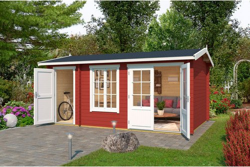 Lasita Holz-Gartenhaus Wrexham mit Satteldach in Schwedenrot, B/H/T: 525 x 250,8 x 350,8 cm - Bild 1
