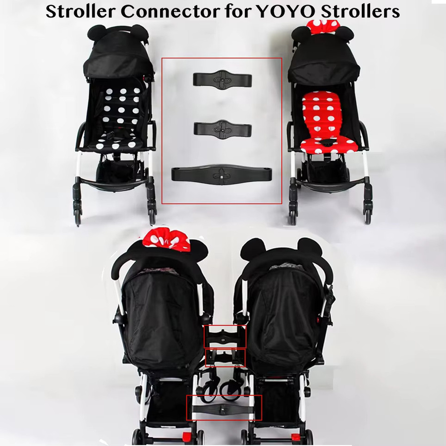 Babyzen Yoyo Kinderwagen-Verbinder 2-in-1 Doppel-Verbindungsstück in Schwarz - Bild 2