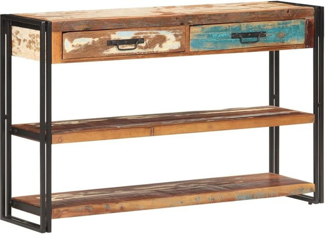 vidaXL Sideboard aus Massivholz in Braun im rustikalen Design, B/T/H: 120 x 30 x 75 cm - Bild 1