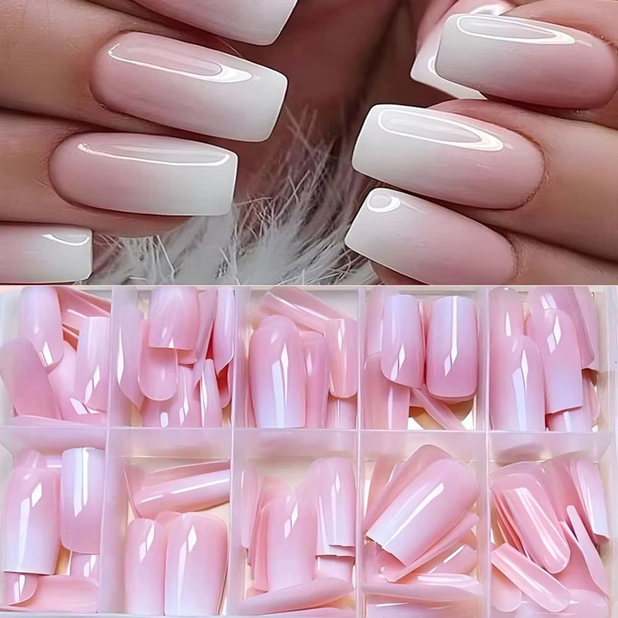 MingLee Künstliche Nägel, Rosa-Weiß, Glänzend, 120 Stück - Bild 4
