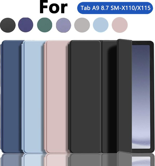 Schlanke weiche Schutzhülle für Samsung Galaxy Tab A9 8,7 Zoll (SM-X110/X115) und Galaxy Tab A11 (SM-X133/X135) mit automatischer Wake- und Sleep-Funktion und faltbarem Design in Weiß oder Blau - Bild 1
