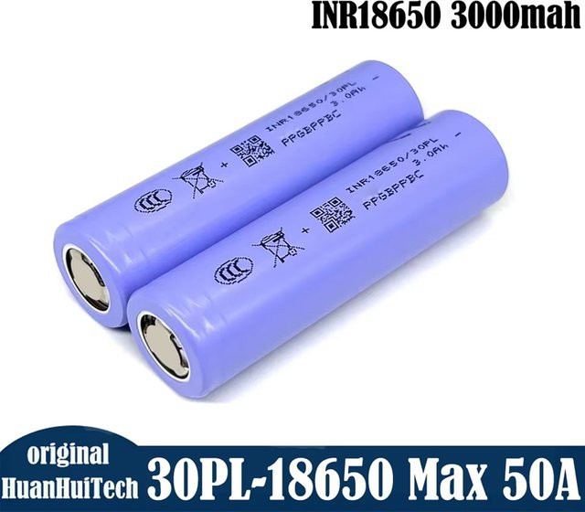 VapCe Original 30PL-18650 Lithium-Ionen-Batterie 3,6V mit 3000mAh und 50A CDR Hochleistungs-Batteriezelle in Lila - Bild 1