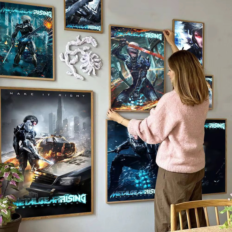 Metal Gear Rising Revengeance Vintage Anime Poster als Aufkleber für deine Wanddekoration in Weiß - Bild 2