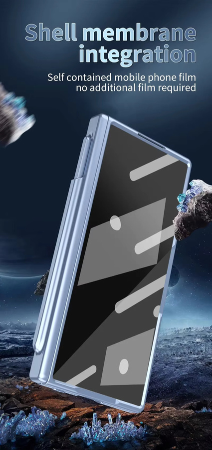 Samsung Galaxy Z Fold 6 7 8 Magsafe Hülle mit Scharnierschutz, Displayschutz und Stylus-Stift, stoßfester Bumper in Schwarz - Bild 4