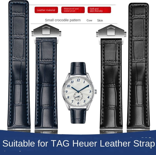 Tag Heuer Uhrenarmband Leder, Blau, Unisex - Bild 1