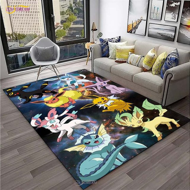 Miniso Pokemon Pikachu Rutschfeste Bodenmatte für Kinder, Teppich für Wohnzimmer, Schlafzimmer oder Küche, B/B: 80 x 160 cm, Mehrfarbig - Bild 1