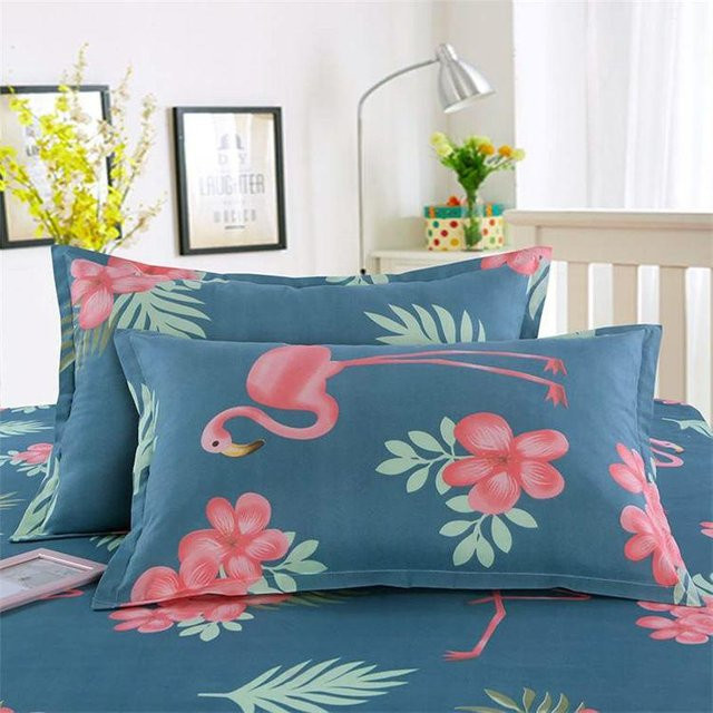2 Stück JELIS Kissenbezüge mit floralem und Tiermotiv-Print in Blau, B/H: 48 x 74 cm - Bild 1