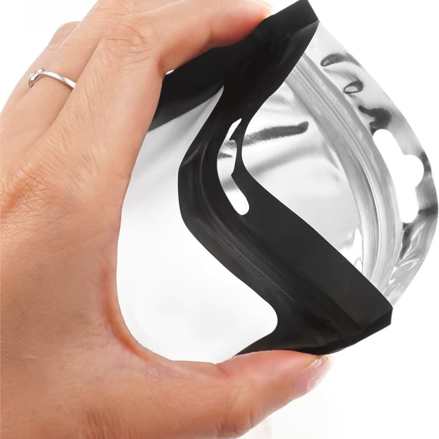 Wiederverschließbare Mylar-Beutel mit klarem Fenster, geruchdichte Folienbeutel in Schwarz und Transparent für Schmuck und Verpackungszubehör - Bild 2