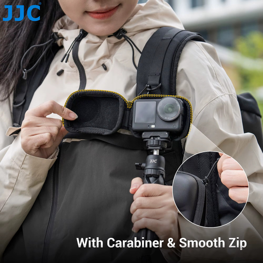 JJC Mini-Tragetasche für DJI Osmo Action 6 5 Pro 4 3 Action-Cameras, Wasserdichte harte Schutztasche für Kamera-Zubehör in Schwarz mit Bodenöffnung - Bild 3