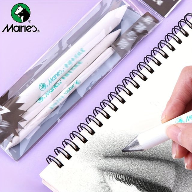 Marie's Blending Stumps Papierwischer Set für Skizzen und Schattierungen, 3 Stück, Weiß - Bild 1