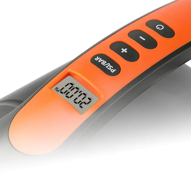 Betuyoo Zweistufige elektrische 12-V-Luftpumpe in Orange mit 20 PSI, digitaler Anzeige und automatischem Stopp für SUP, Schlauchboote und Kajaks - Bild 4
