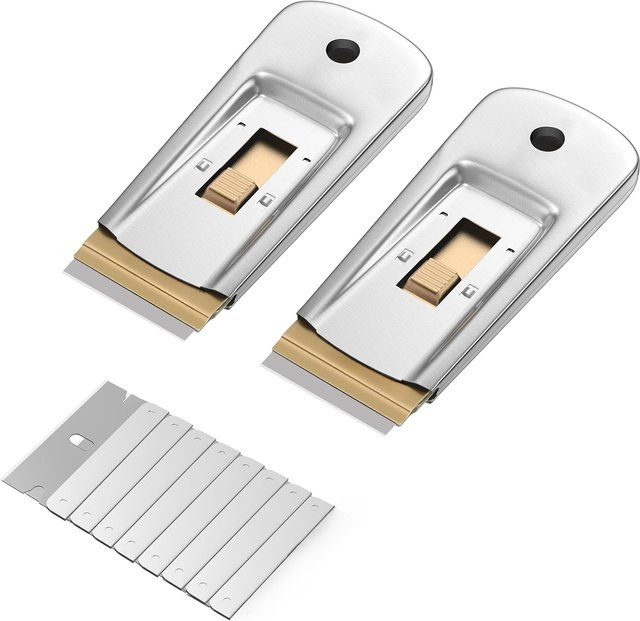 Multifunktionaler Reinigungsschaber aus Edelstahl von PEMEDOR in Silber mit 5 Klingen und Teleskop-Funktion - Bild 1