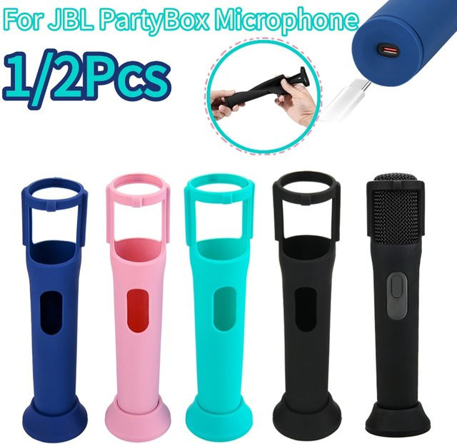 Silikon Schutzhülle Anti-Roll Mikrofon Ständer für JBL PartyBox Drahtlose Mikrofone in Pink oder Schwarz - Bild 1