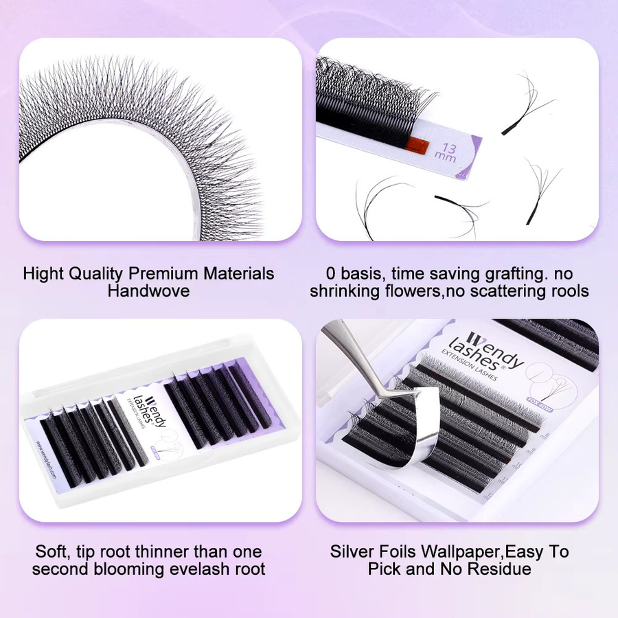 Wendy Lashes Wimpernverlängerung YY-Form, 8–13 mm, 12 Reihen - Bild 4