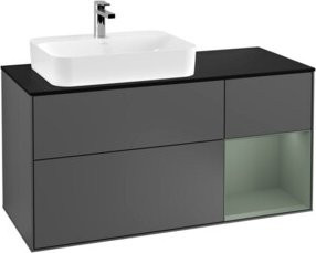 V&B Waschtischunterschrank Finion mit Wandbeleuchtung, Anthrazit lackiert, Breite: 120 cm, Höhe: 50,1 cm, Tiefe: 50,1 cm - Bild 1