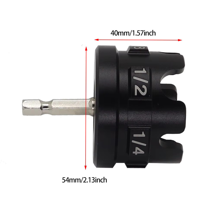 Sechskantschaft-Mutternschlüssel aus Aluminiumlegierung in Schwarz für 1/4-Zoll, 3/8-Zoll und 1/2-Zoll Gewindestangen - Bild 2