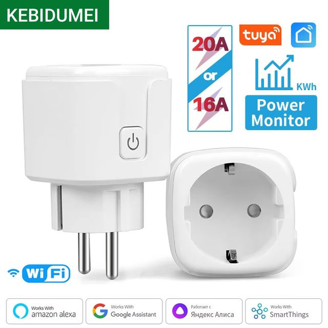 Tuya Smart Steckdose kebidumei WLAN Smart Plug mit Stromüberwachung in Weiß, kompatibel mit Smart Life App, Google Assistant und Alexa - Bild 1