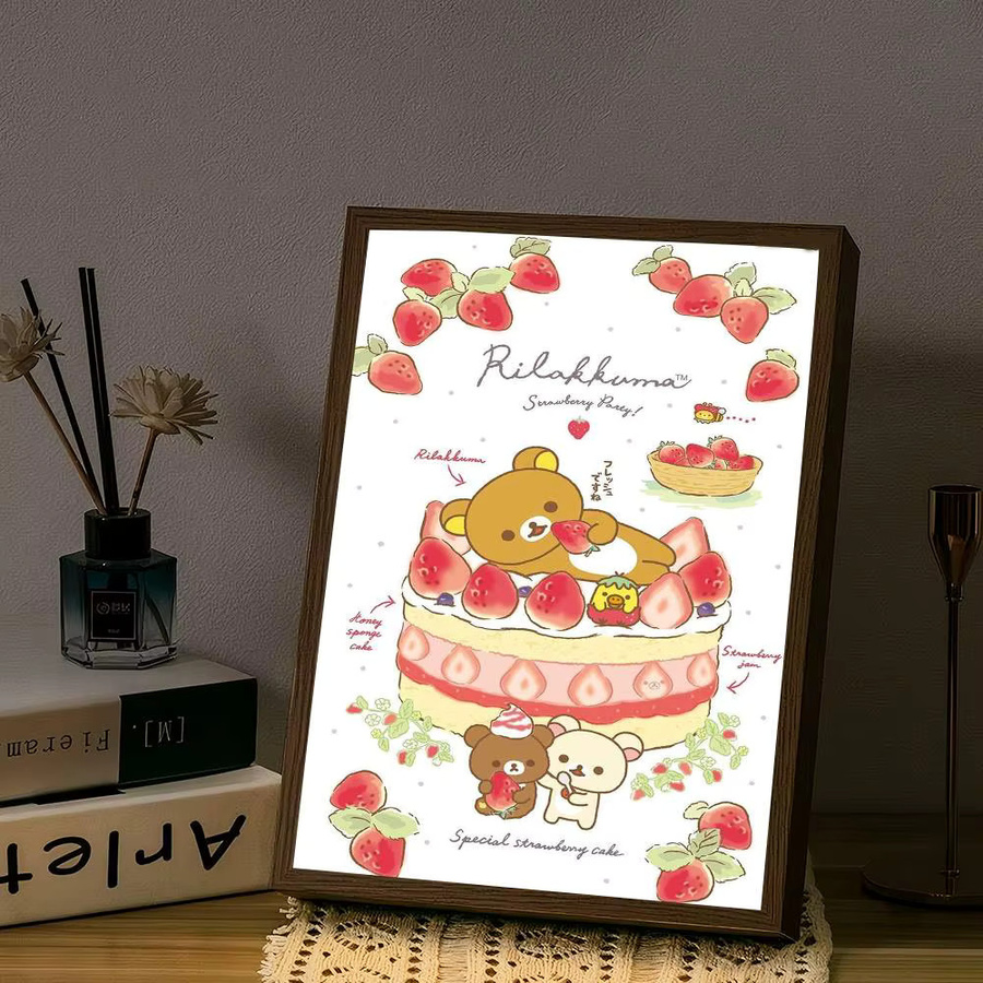 Rilakkuma Vintage Poster Kawaii Kunstwerk aus Papier in Multicolor und Weiß - Bild 5