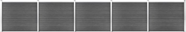 vidaXL Zaunelement Set WPC in Schwarz, B/H: 872 x 146 cm - Bild 1