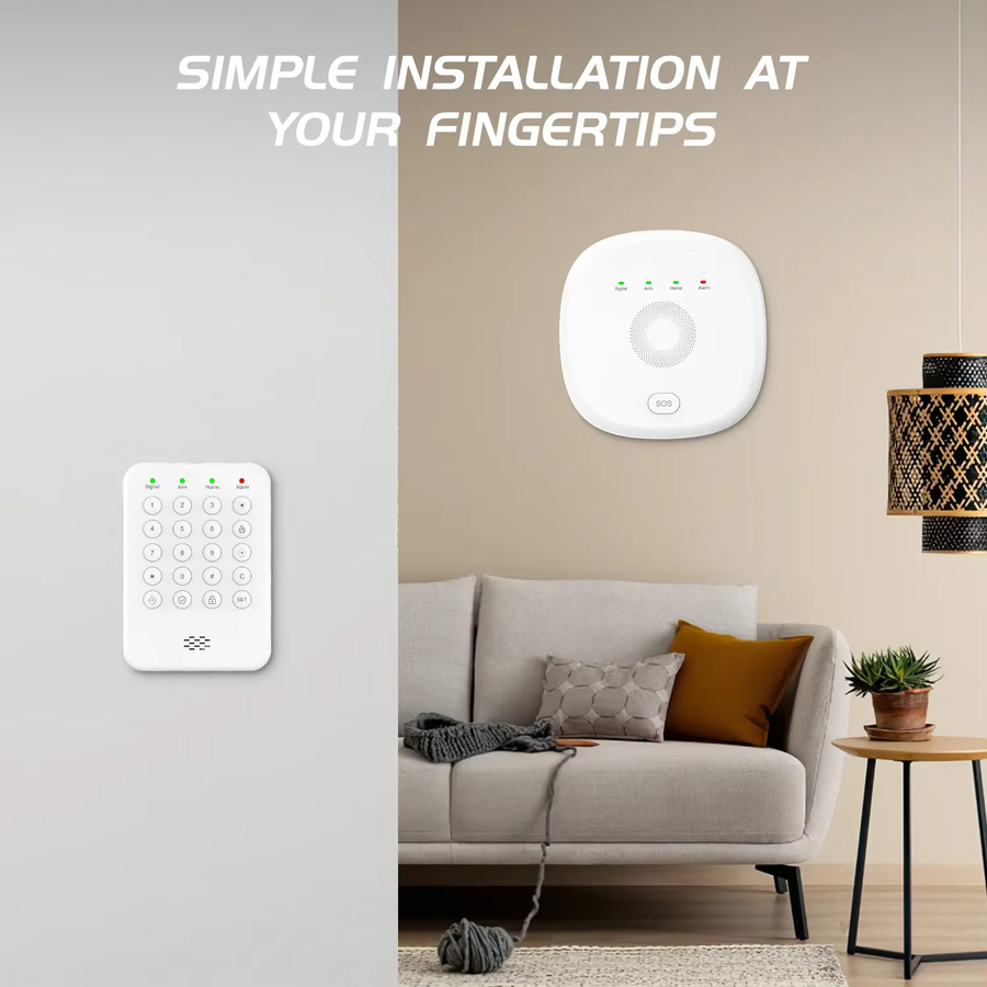 PGST WLAN-Heimalarmsystem Smart Security Kit in Weiß mit Tür- und Fenstersensor, Bewegungsmelder, SOS-Tastatur und App-Steuerung für dein Haus und deine Wohnung - Bild 2