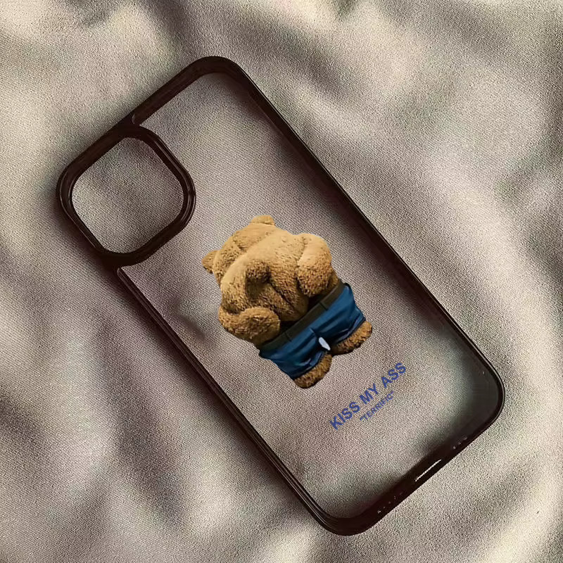 Stoßfeste Handyhülle mit Cartoon Teddybär Design für iPhone 11 bis iPhone 17 Pro Max und SE - Bild 2