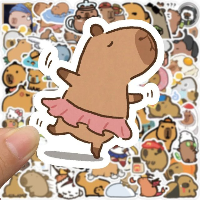 Rspctou Capybara Aufkleber, Cartoon-Tier-Sticker, 10 Stück - Bild 1