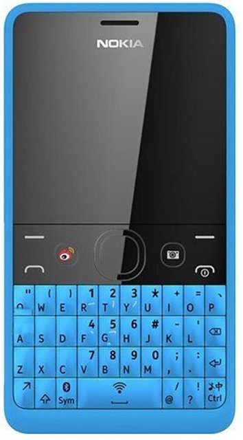 Refurbished Nokia Asha 210 Mobiltelefon in Blau mit Dual SIM und 2,4 Zoll Display - Bild 1