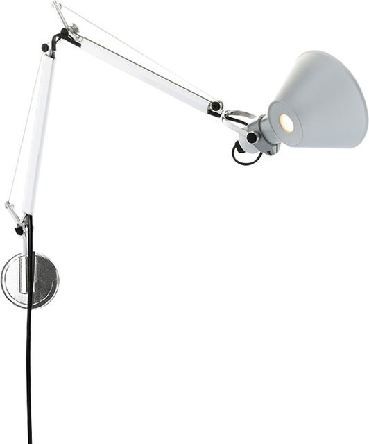 Artemide Tolomeo Micro Parete Wandleuchte aus Aluminium in Weiß und Silber, verstellbare moderne Leselampe - Bild 1