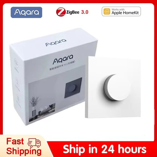 Aqara Smart Dimmer Schalter H1 Drahtloser Drehschalter in Weiß mit Zigbee 3.0 und Apple HomeKit Unterstützung - Bild 1