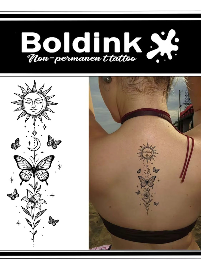 BOLDINK Light Metamorphosis Rebirth Tattoo-Aufkleber, Unisex - Bild 4