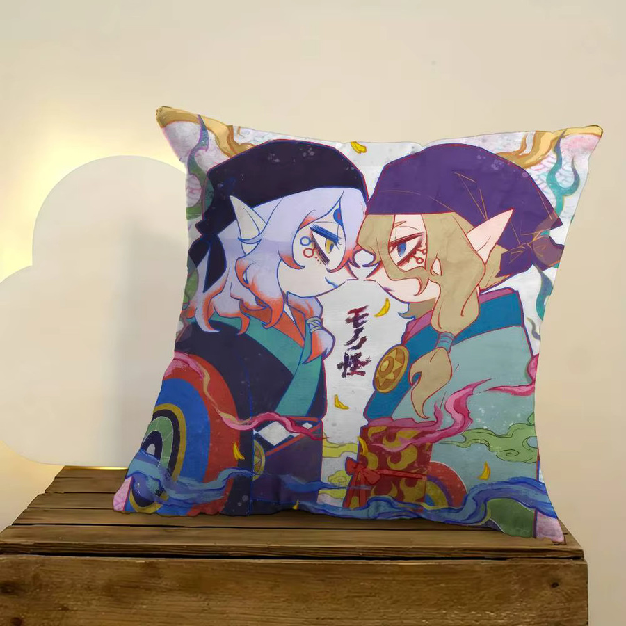 Kayou Anime Mononoke Kusuriuri Kissenbezug im Farmhouse-Stil, quadratische Dekokissenhülle, Multicolour, Breite: 30 cm, Höhe: 30 cm - Bild 3