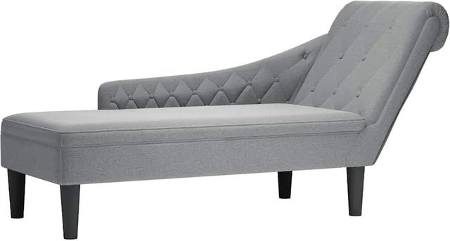 vidaXL Chaiselongue mit Kissen und rechter Armlehne in Hellgrau aus Stoff, B/T/H: 145 x 110 x 56 cm - Bild 1