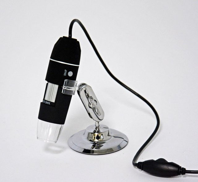 Reflecta DigiMicroscope USB 200 Digital-Mikroskop in Schwarz mit USB-C und USB-A Anschluss - Bild 1