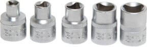 BGS Dreikant-Einsatz-Satz M5 - M12, 5-teilig, 1/2 Zoll, Chrom-Vanadium, Silber - Bild 1